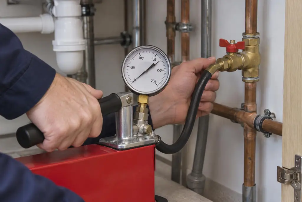 Lekdetectie Berkel en Rodenrijs – druktest op een waterleiding met een manometer