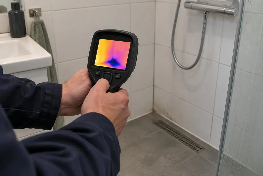Lekdetectie Berkel en Rodenrijs – lekdetectiespecialist met warmtebeeldcamera in een badkamer