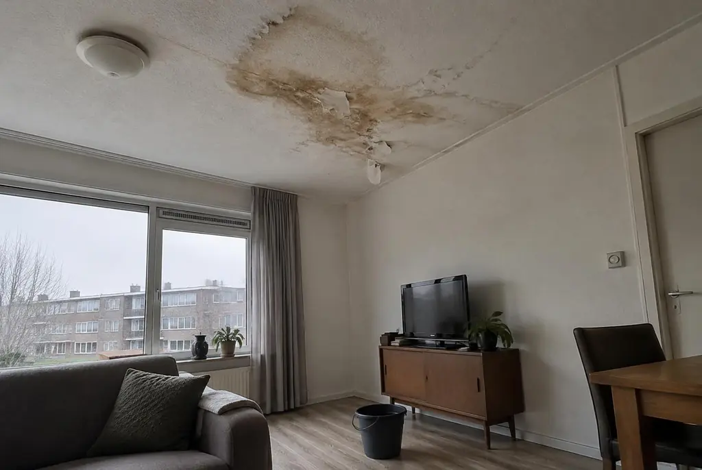 Lekdetectie Berkel en Rodenrijs – vochtplek op het plafond onder een badkamer